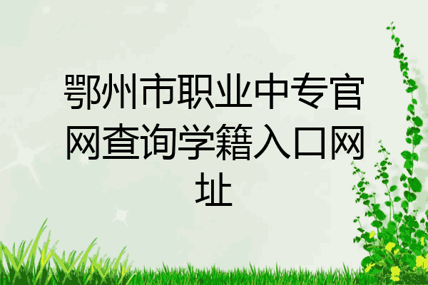 鄂州市职业中专官网查询学籍入口网址