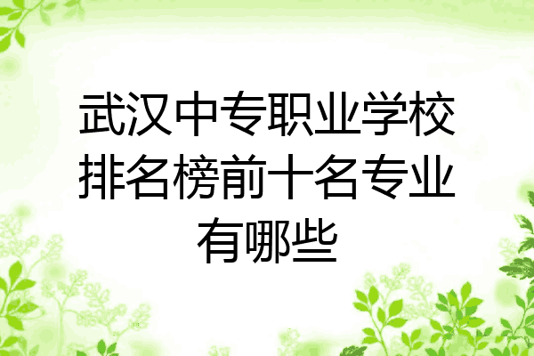 武汉中专职业学校排名榜前十名专业有哪些