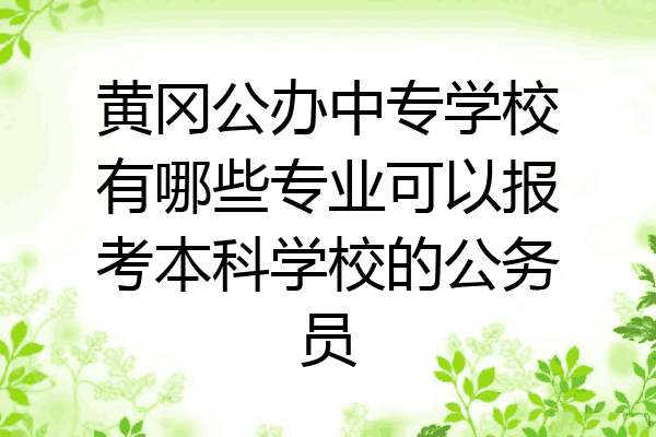 黄冈公办中专学校有哪些专业可以报考本科学校的公务员