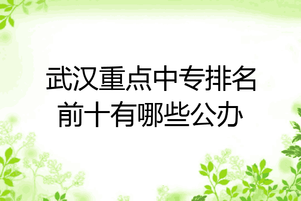 武汉重点中专排名前十有哪些公办