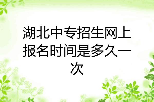 湖北中专招生网上报名时间是多久一次
