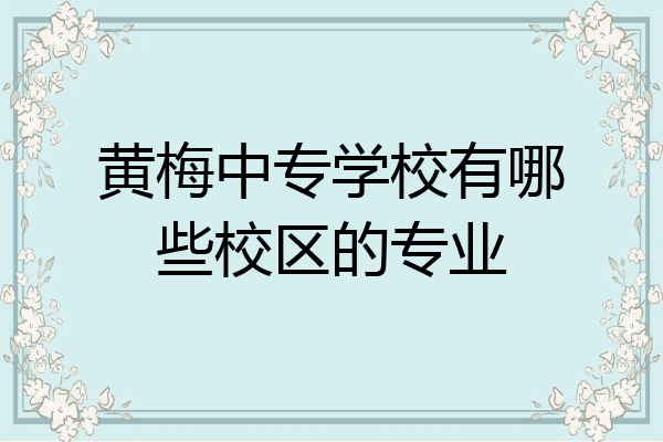 黄梅中专学校有哪些校区的专业