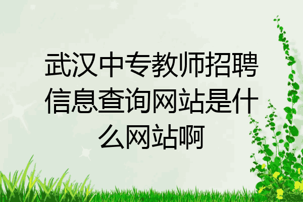 武汉中专教师招聘信息查询网站是什么网站啊