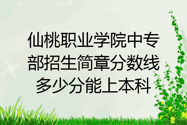 仙桃职业学院中专部招生简章分数线多少分能上本科