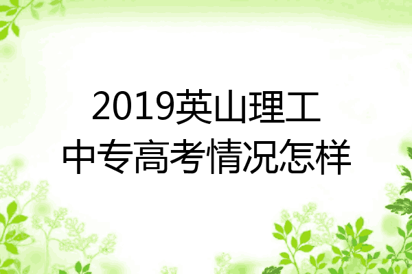 2019英山理工中专高考情况怎样