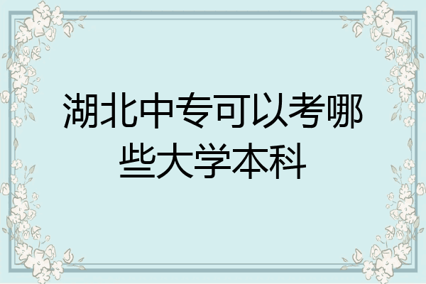 湖北中专可以考哪些大学本科