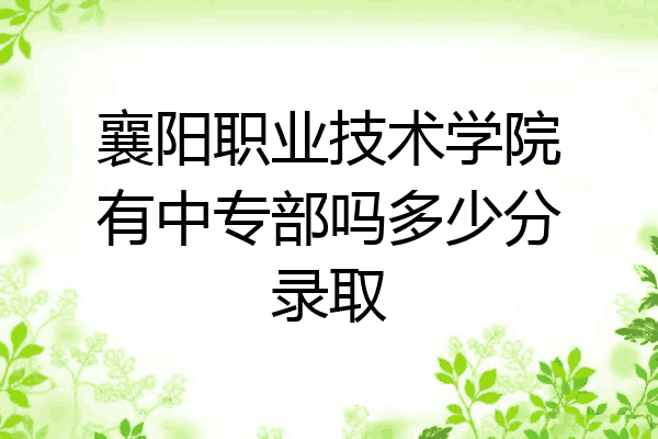 襄阳职业技术学院有中专部吗多少分录取