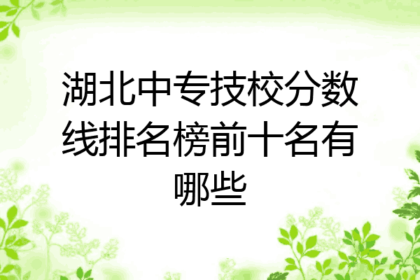 湖北中专技校分数线排名榜前十名有哪些