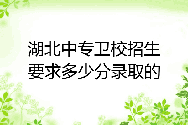 湖北中专卫校招生要求多少分录取的