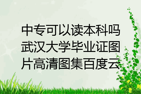 中专可以读本科吗武汉大学毕业证图片高清图集百度云