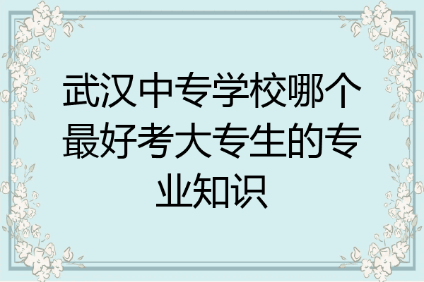 武汉中专学校哪个最好考大专生的专业知识