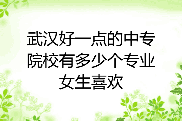 武汉好一点的中专院校有多少个专业女生喜欢