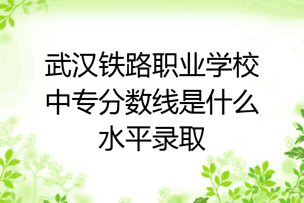 武汉铁路职业学校中专分数线是什么水平录取