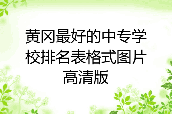 黄冈最好的中专学校排名表格式图片高清版