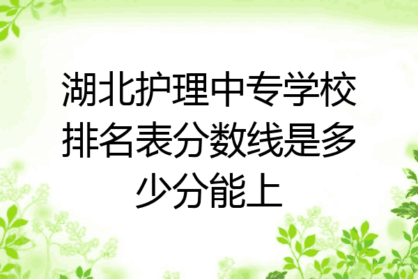 湖北护理中专学校排名表分数线是多少分能上