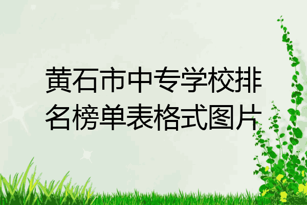 黄石市中专学校排名榜单表格式图片