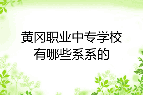 黄冈职业中专学校有哪些系系的