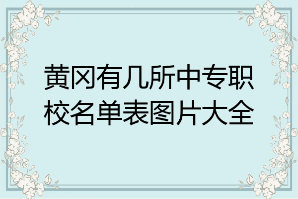 黄冈有几所中专职校名单表图片大全