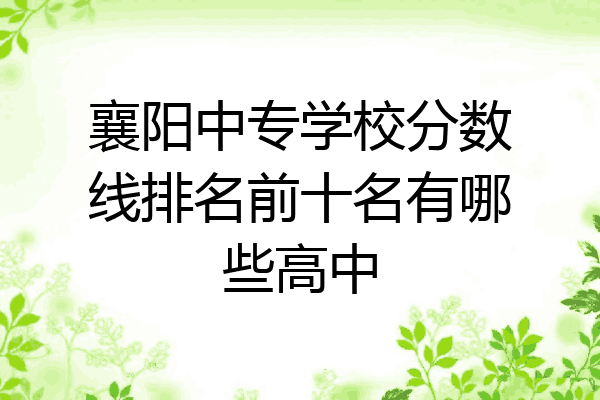 襄阳中专学校分数线排名前十名有哪些高中