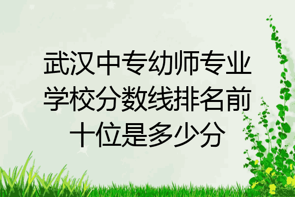 武汉中专幼师专业学校分数线排名前十位是多少分