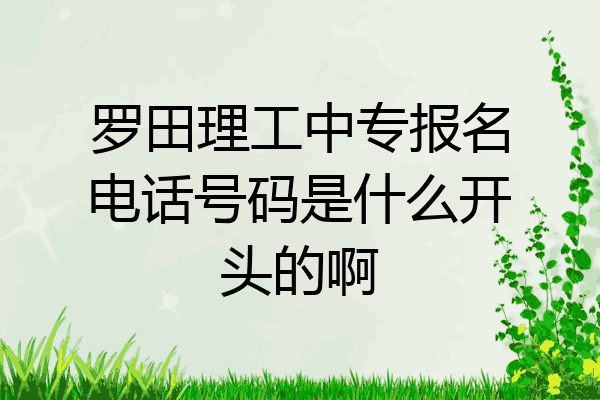 罗田理工中专报名电话号码是什么开头的啊