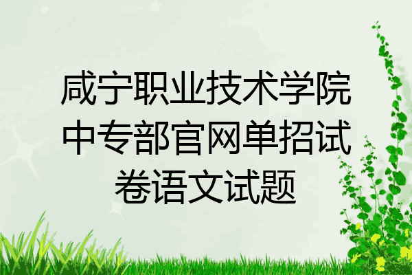 咸宁职业技术学院中专部官网单招试卷语文试题