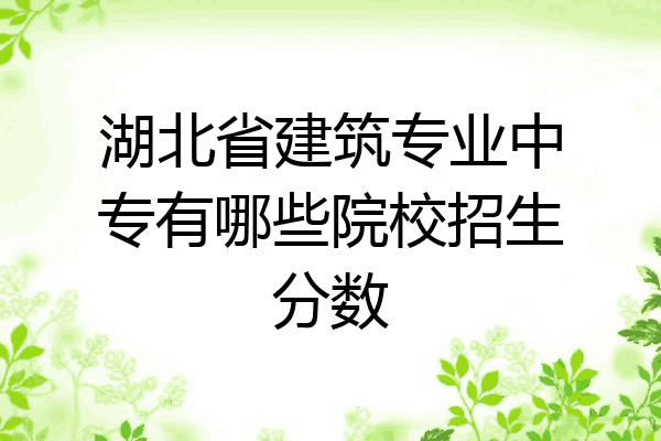 湖北省建筑专业中专有哪些院校招生分数