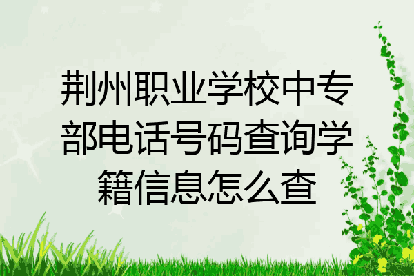 荆州职业学校中专部电话号码查询学籍信息怎么查
