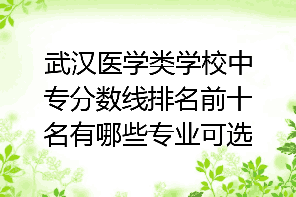 武汉医学类学校中专分数线排名前十名有哪些专业可选