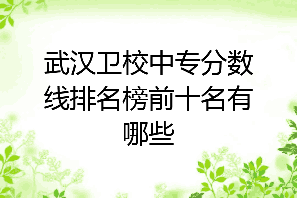 武汉卫校中专分数线排名榜前十名有哪些