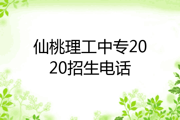 仙桃理工中专2020招生电话