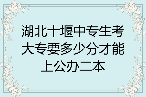 湖北十堰中专生考大专要多少分才能上公办二本