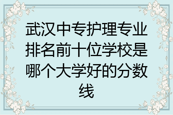 武汉中专护理专业排名前十位学校是哪个大学好的分数线