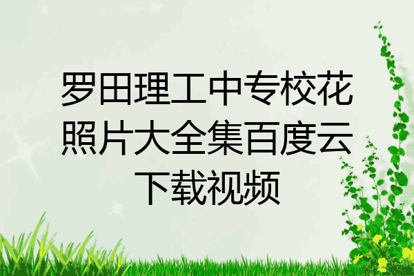 罗田理工中专校花照片大全集百度云下载视频