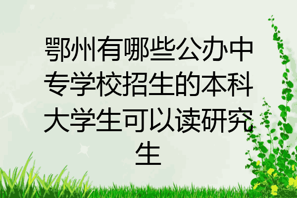 鄂州有哪些公办中专学校招生的本科大学生可以读研究生