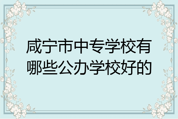 咸宁市中专学校有哪些公办学校好的