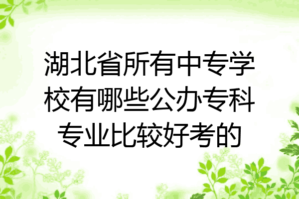 湖北省所有中专学校有哪些公办专科专业比较好考的
