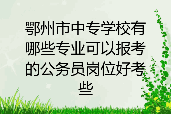 鄂州市中专学校有哪些专业可以报考的公务员岗位好考些