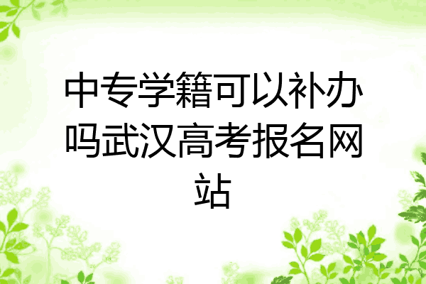 中专学籍可以补办吗武汉高考报名网站