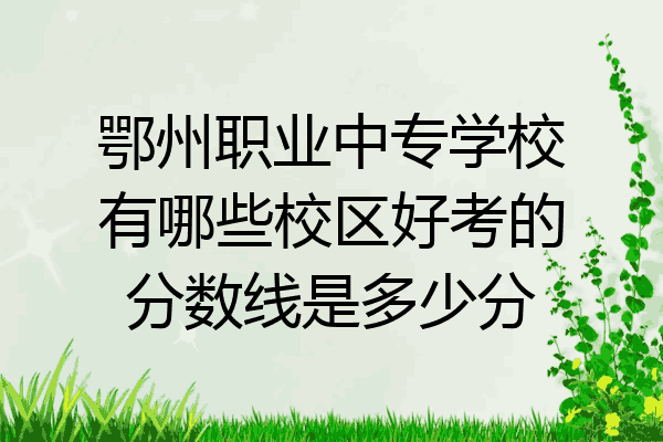 鄂州职业中专学校有哪些校区好考的分数线是多少分