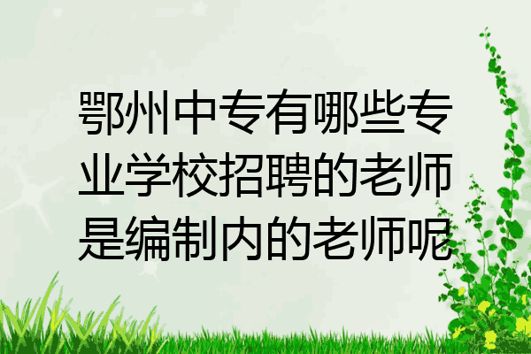 鄂州中专有哪些专业学校招聘的老师是编制内的老师呢