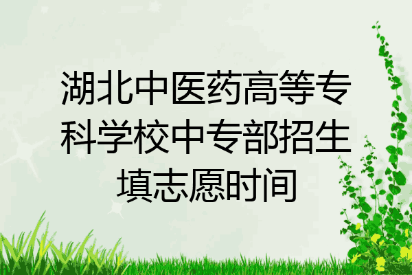 湖北中医药高等专科学校中专部招生填志愿时间