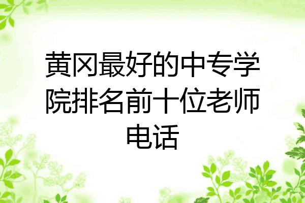 黄冈最好的中专学院排名前十位老师电话
