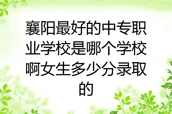 襄阳最好的中专职业学校是哪个学校啊女生多少分录取的