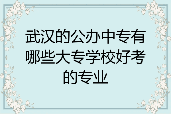 武汉的公办中专有哪些大专学校好考的专业
