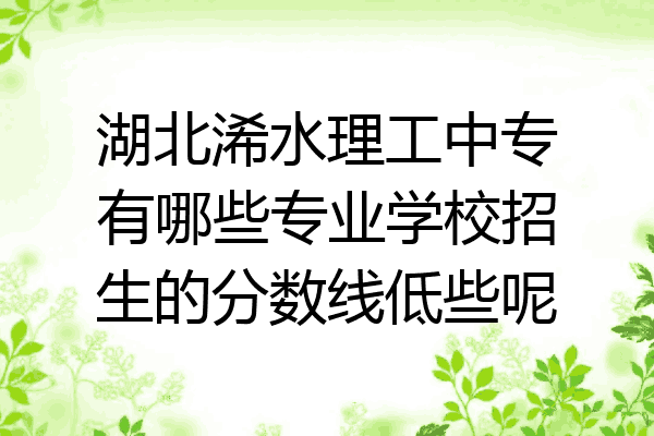 湖北浠水理工中专有哪些专业学校招生的分数线低些呢