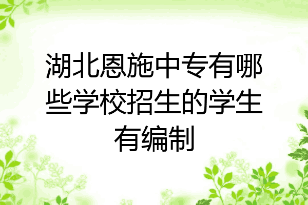 湖北恩施中专有哪些学校招生的学生有编制