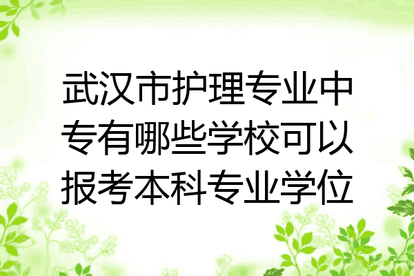 武汉市护理专业中专有哪些学校可以报考本科专业学位