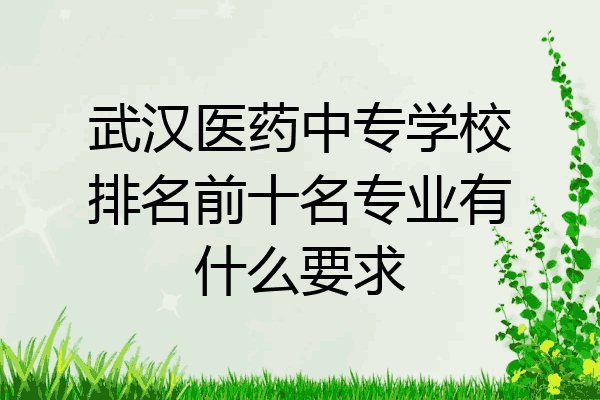 武汉医药中专学校排名前十名专业有什么要求