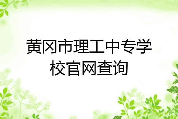 黄冈市理工中专学校官网查询